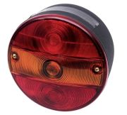 Zadní světlo levé 12/24 V, kulaté, červené/oranžové, pevná montáž, O 142 mm, Waś - 1400681200