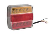 Zadní LED světlo vč. SPZ, čtveraté 100x100x40 mm, 12/24 V - LA45043KR