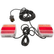 Sada magnetických zadních LED světel 7,5/2,5 m, čtvercové, 12/24 V - LA65013