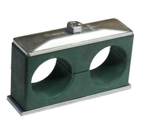 Držák hydraulické trubky navařovací - pro dvě trubky 14 mm