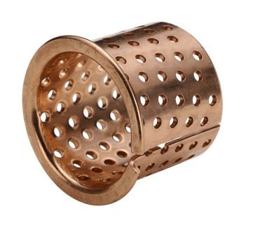 Přírubové kluzné pouzdro 100/105/120x50 - bronzové s mazacími otvory