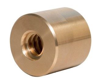 Trapézová jednochodá matice kulatá levá Tr. 12 x 3 - bronz