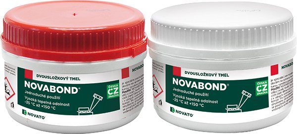 Dvousložkový epoxidový tmel NOVATO 499 910, sada 750 g (složka A – 500 g, složka B – 250 g)