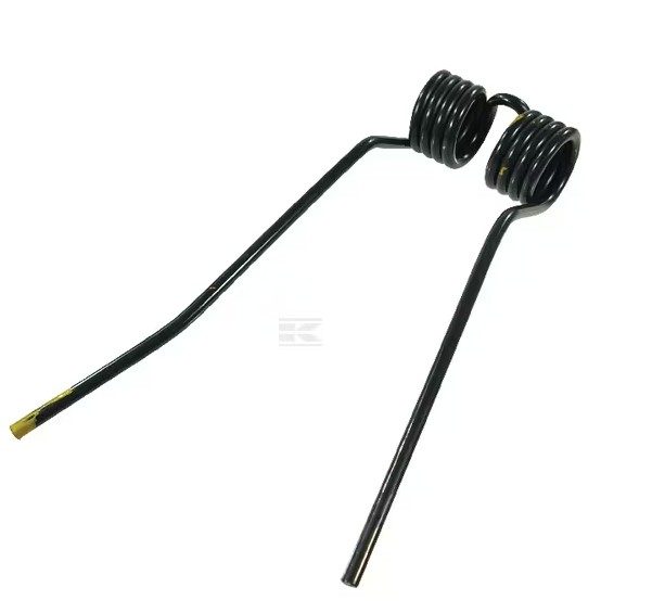 Pružné levotočivé vyhnuté pero 9 x 113 x 375 mm černé s cívkou 42 mm (PZ)