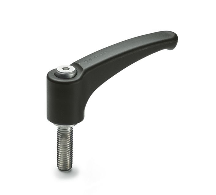 Regulovatelná upínací páka ELESA+GANTER ERZ.44-SST-p-M6x20 - černá