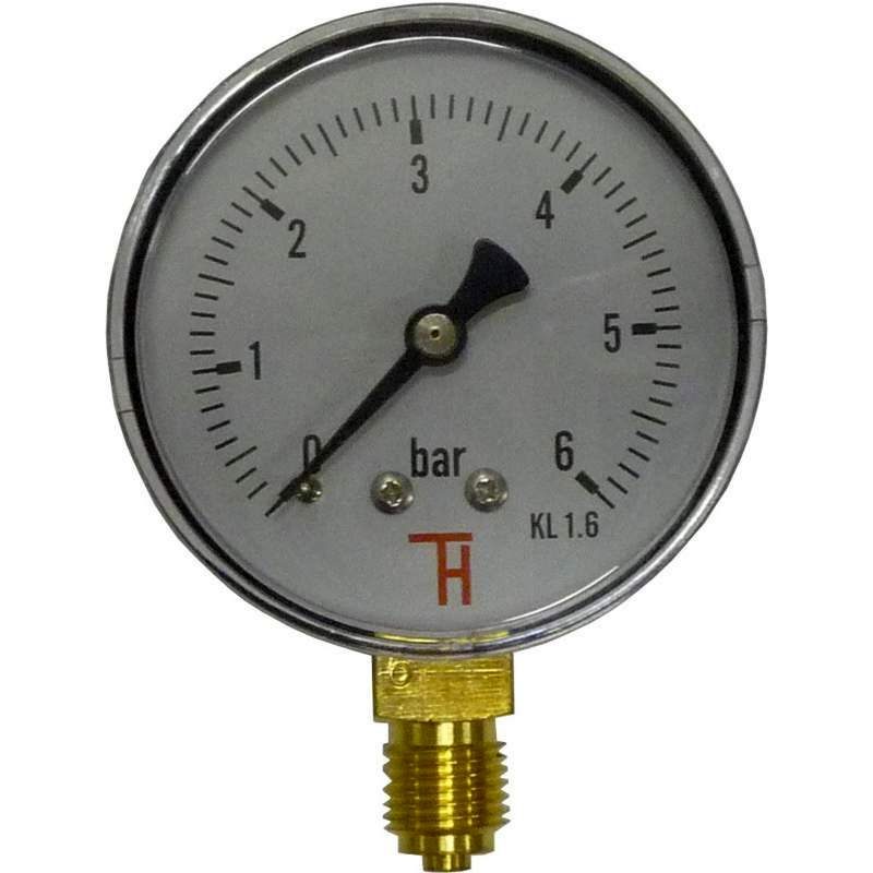 Glycerinový manometr D63 -1 - 0 bar S G 1/4" TP 1.6 (spodní připojení)