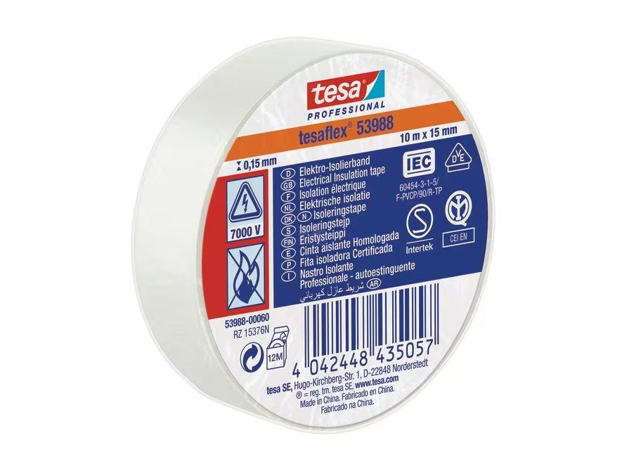 Izolační páska - bílá 15 mm x 10 m, TesaFLEX®