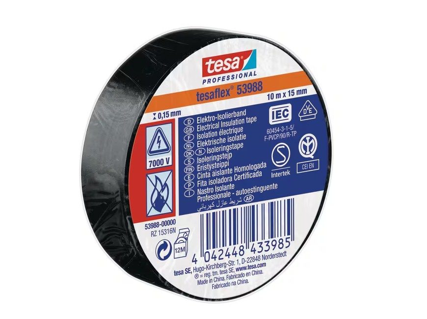 Izolační páska - černá 15 mm x 10 m, TesaFLEX®