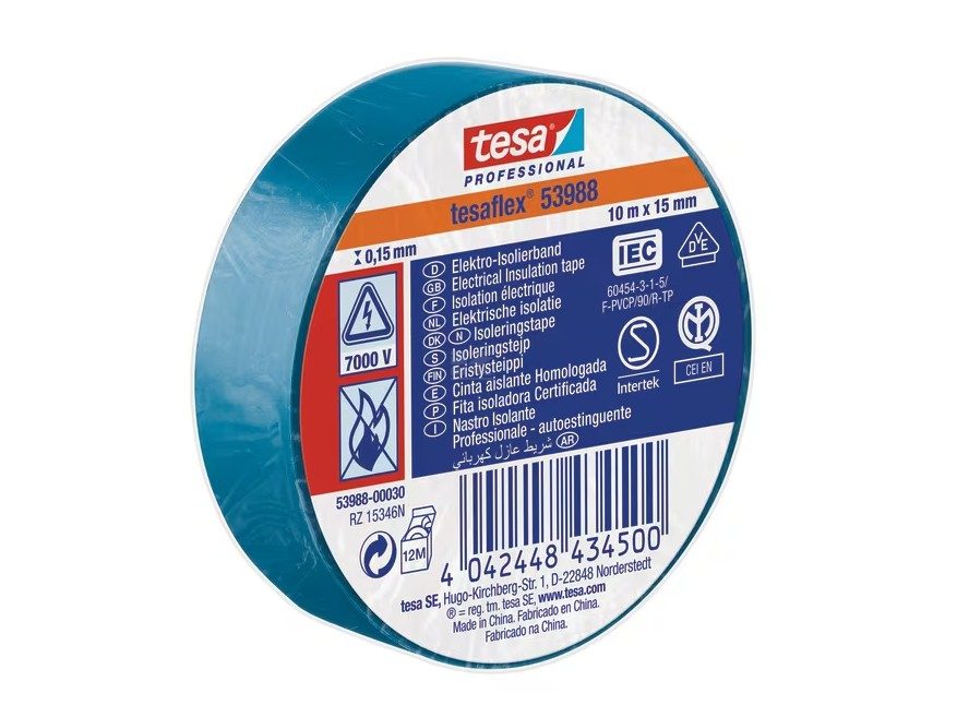 Izolační páska - modrá 15 mm x 10 m, TesaFLEX®