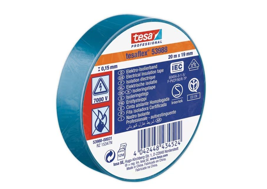 Elektroizolační páska - modrá 19 mm x 20 m, TesaFLEX®