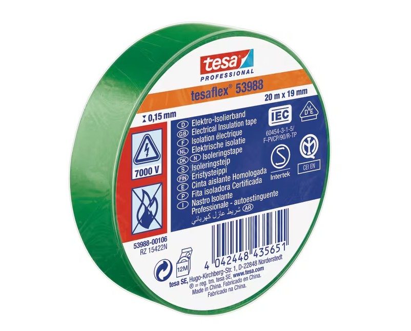 Elektroizolační páska - zelená 19 mm x 20 m, TesaFLEX®