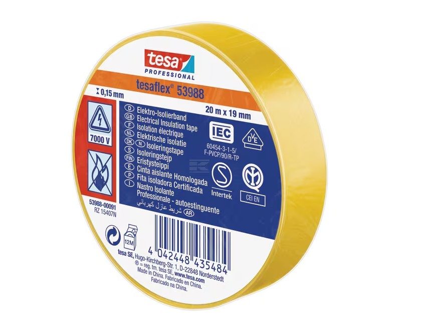 Elektroizolační páska - žlutá 19 mm x 20 m, TesaFLEX®