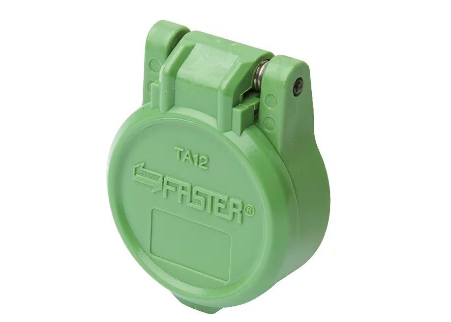 Prachovka s víkem FASTER TA12V - krytka zásuvky řady TA - zelená