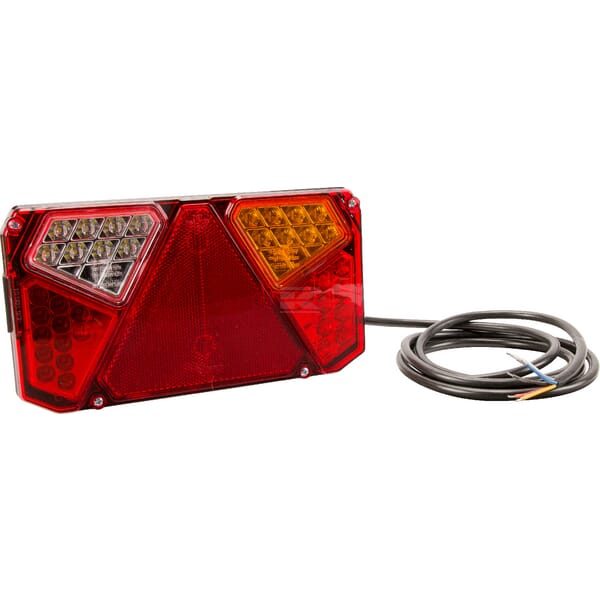 Multifunkční pravé zadní LED světlo, obdélníkové, 242,5 x 134 x 36,5 mm (12/24 V)