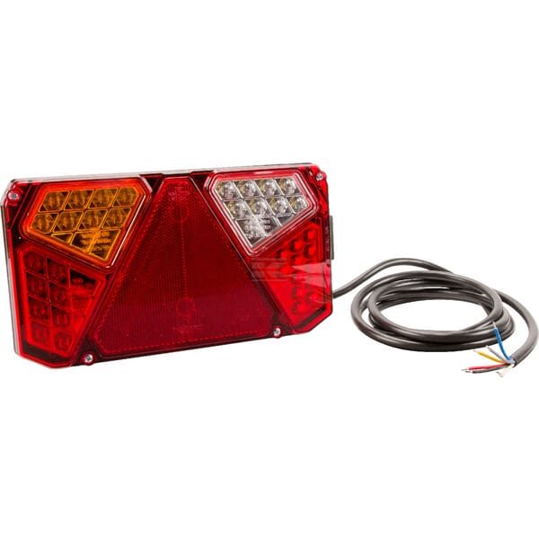 Multifunkční levé zadní LED světlo, obdélníkové, 242 x 134 x 36,5 mm (12/24 V)