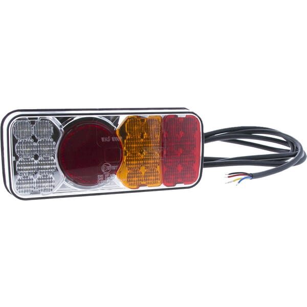 Multifunkční pravé zadní LED světlo, obdélníkové, 200,5 x 85 x 40 mm (12/24 V)