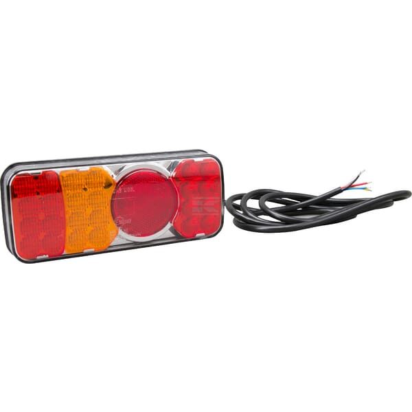 Multifunkční levé zadní LED světlo, obdélníkové, 200,5 x 85 x 40 mm (12/24 V)