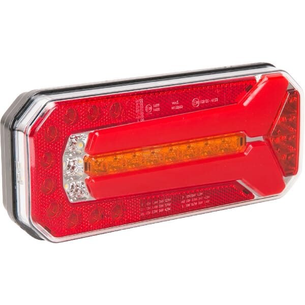 Multifunkční zadní 5pól LED světlo 236x104x61,5 mm, odolné proti nárazům (12/24 V)