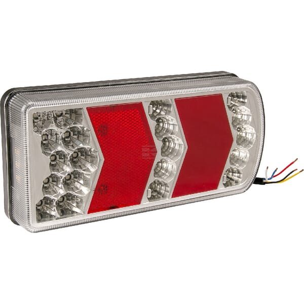 Multifunkční levé zadní LED světlo 228x40x106 mm, 12/24 V