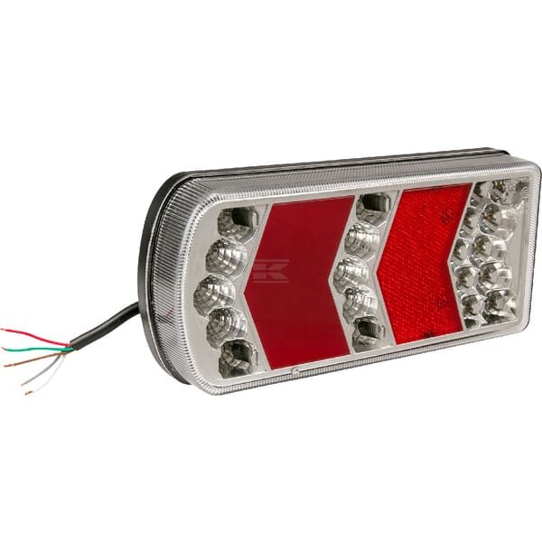 Multifunkční pravé zadní LED světlo 228x40x106 mm, 12/24 V