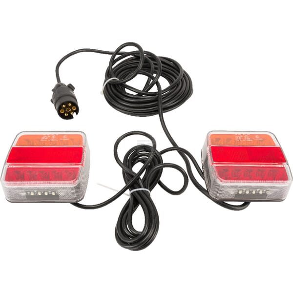 Sada magnetických zadních LED světel 7,5/2,5 m, čtvercové, 12/24 V