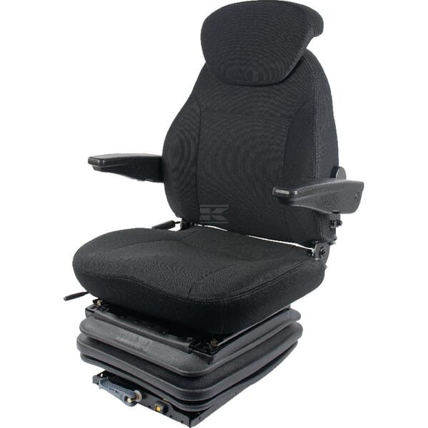 Mechanicky odpruž. sedadlo s látkovým potahem šíře 510 mm s loketními opěrkami (125 kg)