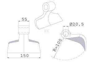 Mulčovací kladivo Agrimaster 150 mm, pracovní poloměr 100 mm - CK1170