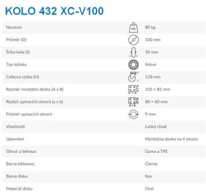 Kolo 432 XC-V100 - Technické údaje