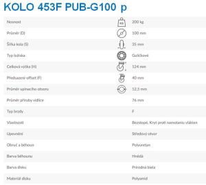 Kolo 453F PUB-G100 p - Technická specifikace