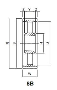 Ozubená řemenice HDB 144 - 8M 50 - Tvarové provedení