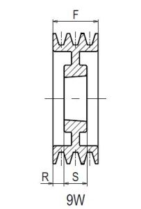 Klínová řemenice PBT 3 SPB 280 - Tvarové provedení