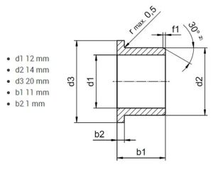 IGUS® GFM-1214-11 - Rozměrové údaje