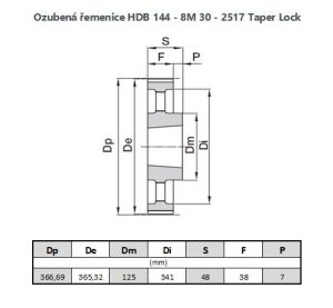 HDB 144 - 8M 30 - 2517 - Rozměrové údaje
