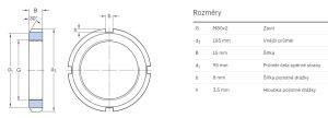 Matice KM 16 - Rozměrové údaje