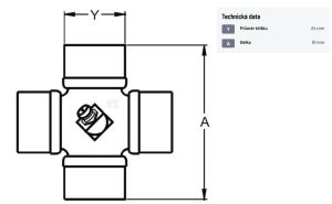 Sada křížku O24 x 61 mm (W2200) vč. poj. kr. a maznice