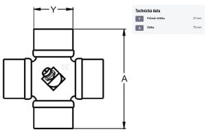 Sada křížku O27 x 75 mm (W2300) vč. poj. kr. a maznice