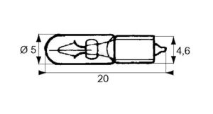 Žárovka W1.2W, 1,2W 12V s paticí W2x4.6d