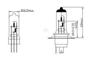 Halogenová žárovka H4, 55/60W 12V