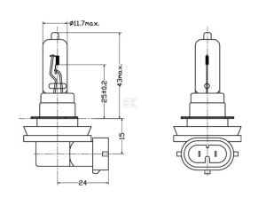 Halogenová žárovka H9, 65W 12V 