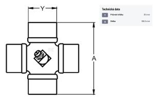 Sada křížku O30 x 106,5 mm vč. poj. kr. a maznice