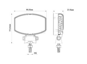 Pracovní LED světlo 15 W 120x38x80 mm 1710 lm, oválné, 10/30 V širokoúhlé 10 LED