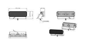 Pracovní LED světlo 54 W 180x55x38 mm 3960 lm, obdélníkové, 10/30 V širokoúhlé 18 LED