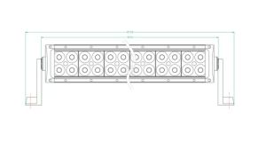 Světelná LED lišta 180 W 810,6x79,5x87 mm 15300 lm, obdélníková, 12/24 V 60 LED