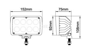 Pracovní LED světlo 40 W 108x75 mm 4000 lm, obdélníkové, 10/30 V širokoúhlé 8 LED 