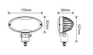 Pracovní LED světlo 40 W 127x80x170 mm 3500 lm, oválné, 10/30 V ultra širokoúhlé 8 LED