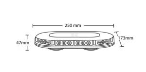 Blikající světelná LED lišta 90 W 171x37x248 mm ,12/24 V 30 LED (oranžové světlo)