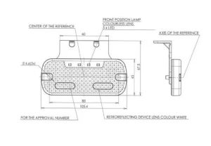 Obrysové LED světlo, obdélníkové 105,4 x 45 x 11,8 mm (12/24 V)