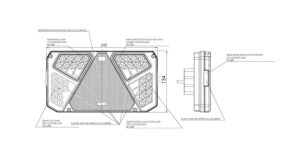 Multifunkční levé zadní LED světlo, obdélníkové, 242 x 134 x 36,5 mm (12/24 V)