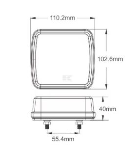 Levé zadní LED světlo 11,4 W 110,2x102,6x40 mm, 12/24 V