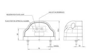 LED osvětlení registrační značky, obdélníkové 101x58,5x59,6 mm (12/24 V)